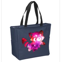 Funny Cute Space Galaxy Red Panda Zip Tote Bag