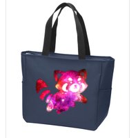 Funny Cute Space Galaxy Red Panda Zip Tote Bag