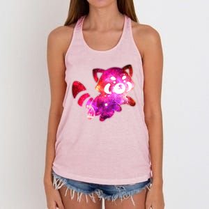 Funny Cute Space Galaxy Red Panda Women's Knotted Racerback Tank