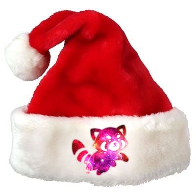 Funny Cute Space Galaxy Red Panda Premium Christmas Santa Hat