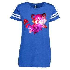 Funny Cute Space Galaxy Red Panda Enza Ladies Jersey Football T-Shirt