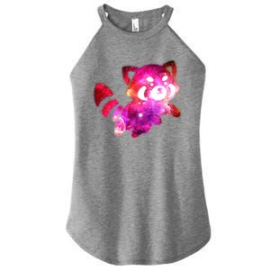 Funny Cute Space Galaxy Red Panda Women's Perfect Tri Rocker Tank