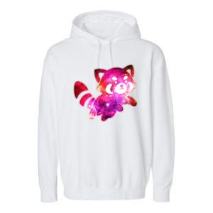 Funny Cute Space Galaxy Red Panda Garment-Dyed Fleece Hoodie