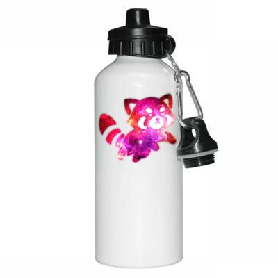 Funny Cute Space Galaxy Red Panda Aluminum Water Bottle 