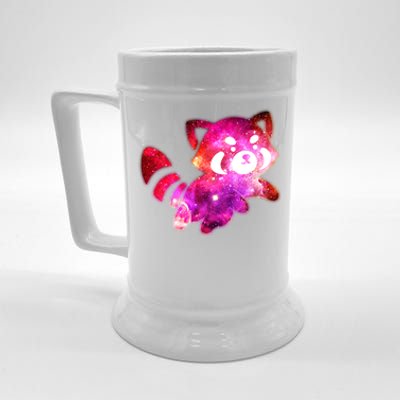 Funny Cute Space Galaxy Red Panda Beer Stein