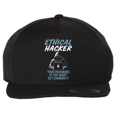 Funny Cyber Security Ethical Hacker Your Password Is Too Wool Snapback Cap