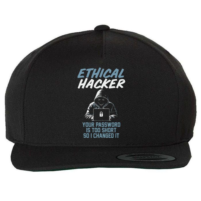 Funny Cyber Security Ethical Hacker Your Password Is Too Wool Snapback Cap