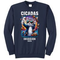 Funny Cat Selfie Cicadas Invasion 2024 Sweatshirt