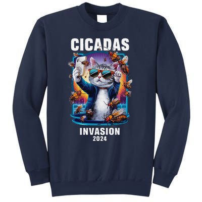 Funny Cat Selfie Cicadas Invasion 2024 Sweatshirt