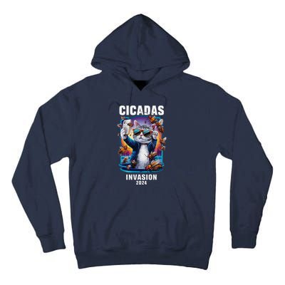 Funny Cat Selfie Cicadas Invasion 2024 Tall Hoodie