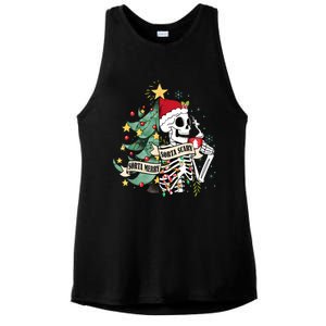 Funny Christmas Skeleton Sorta Merry Sorta Scary Feral Xmas Ladies PosiCharge Tri-Blend Wicking Tank