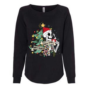 Funny Christmas Skeleton Sorta Merry Sorta Scary Feral Xmas Womens California Wash Sweatshirt