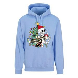 Funny Christmas Skeleton Sorta Merry Sorta Scary Feral Xmas Unisex Surf Hoodie