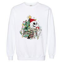 Funny Christmas Skeleton Sorta Merry Sorta Scary Feral Xmas Garment-Dyed Sweatshirt