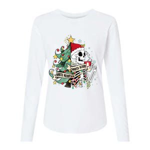 Funny Christmas Skeleton Sorta Merry Sorta Scary Feral Xmas Womens Cotton Relaxed Long Sleeve T-Shirt