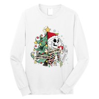 Funny Christmas Skeleton Sorta Merry Sorta Scary Feral Xmas Long Sleeve Shirt