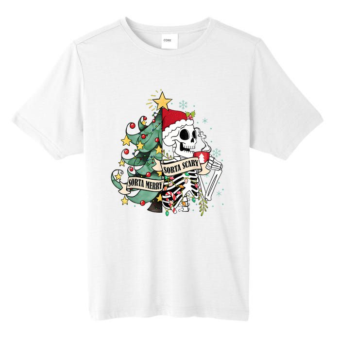 Funny Christmas Skeleton Sorta Merry Sorta Scary Feral Xmas Tall Fusion ChromaSoft Performance T-Shirt