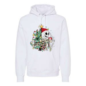 Funny Christmas Skeleton Sorta Merry Sorta Scary Feral Xmas Premium Hoodie