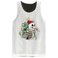 Funny Christmas Skeleton Sorta Merry Sorta Scary Feral Xmas Mesh Reversible Basketball Jersey Tank