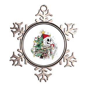 Funny Christmas Skeleton Sorta Merry Sorta Scary Feral Xmas Metallic Star Ornament