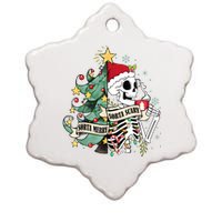 Funny Christmas Skeleton Sorta Merry Sorta Scary Feral Xmas Ceramic Star Ornament