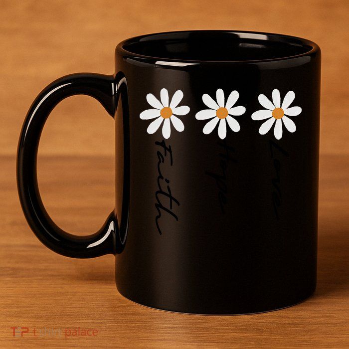 Faith Cross Sublimation 11oz C Handle Ceramic Mug