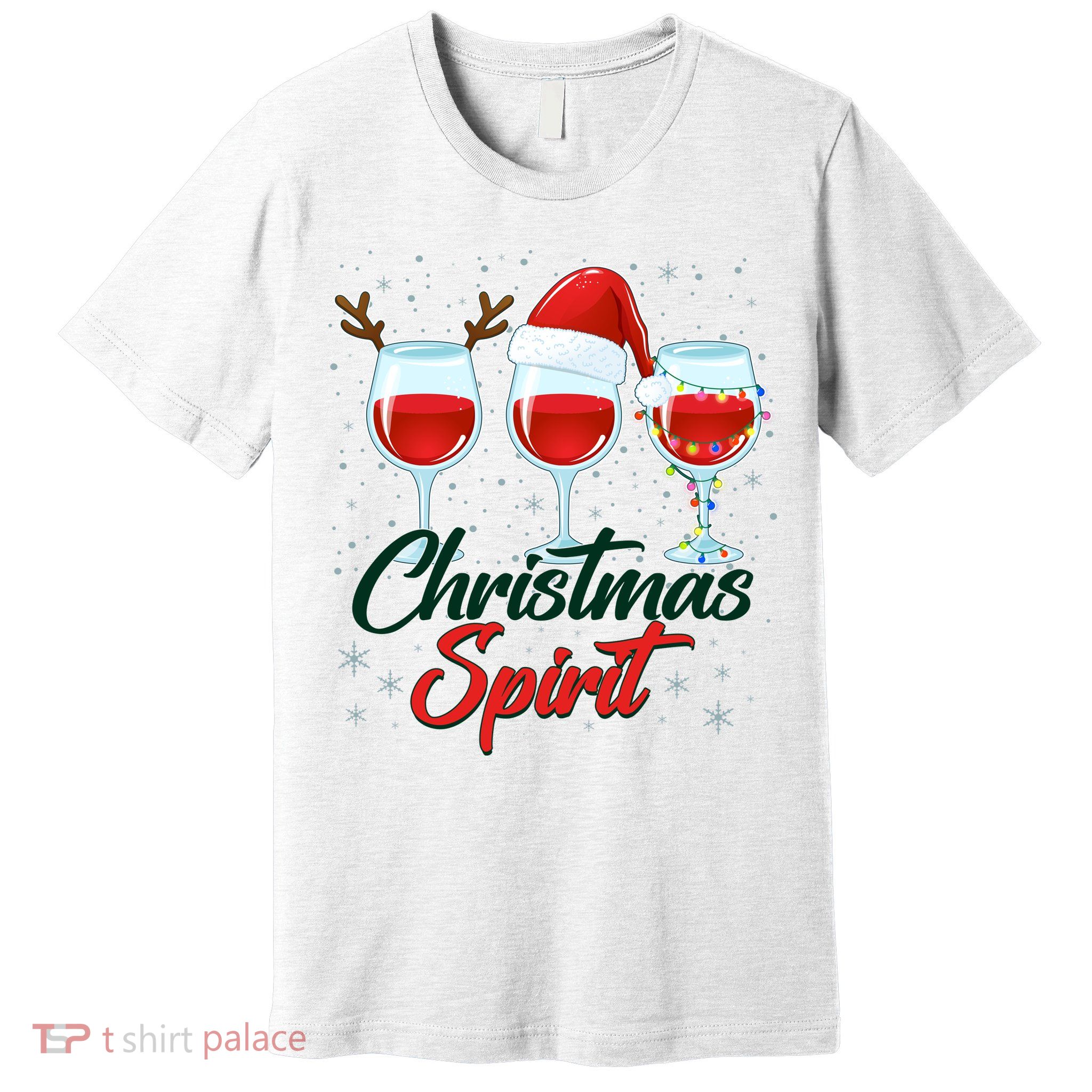 Funny Christmas Spirit Wine Lover Premium T-Shirt