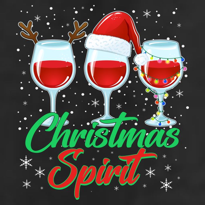 Funny Christmas Spirit Wine Lover 7 Panel Mesh Trucker Snapback Hat