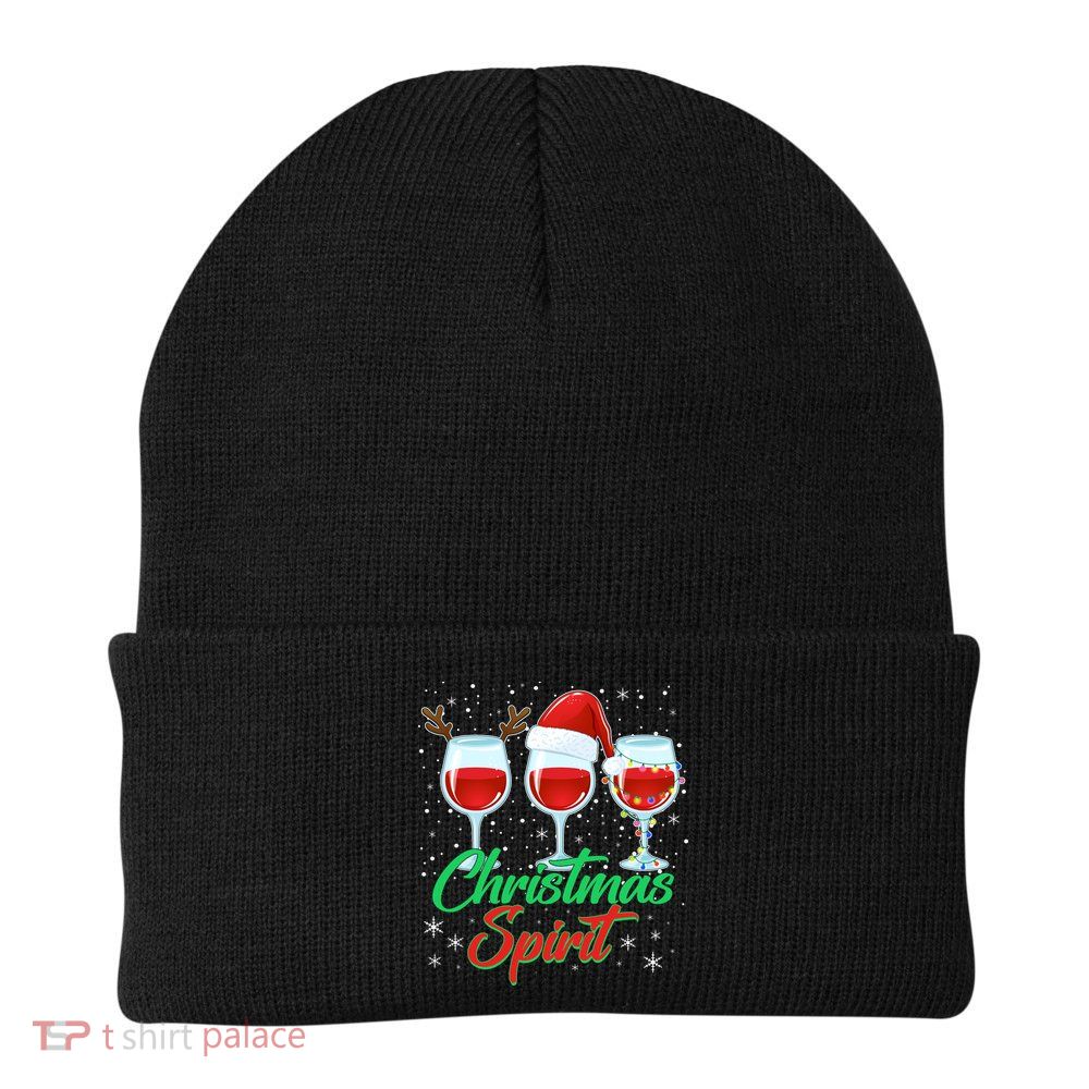 Funny Christmas Spirit Wine Lover Beanie