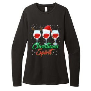 Funny Christmas Spirit Wine Lover Womens CVC Long Sleeve Shirt