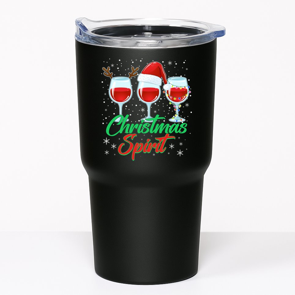 Funny Christmas Spirit Wine Lover Tumbler