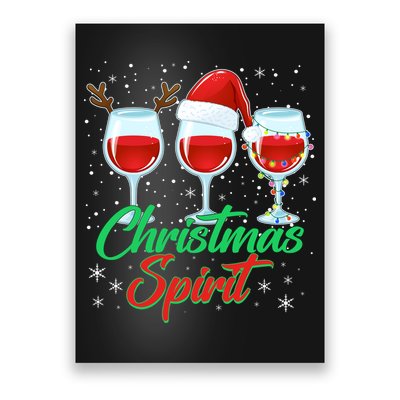 Funny Christmas Spirit Wine Lover Poster