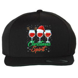 Funny Christmas Spirit Wine Lover Wool Snapback Cap