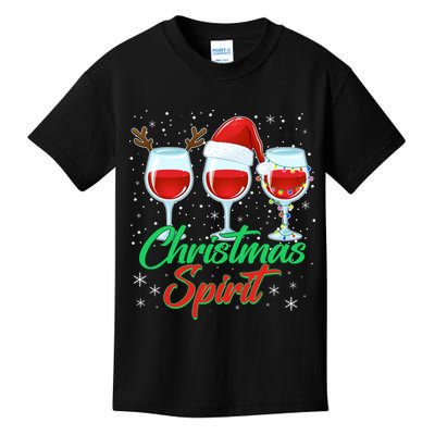 Funny Christmas Spirit Wine Lover Kids T-Shirt