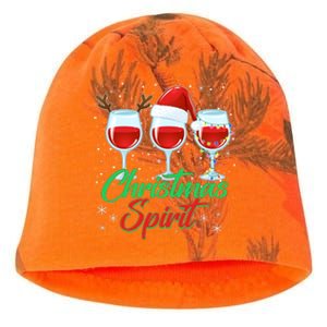 Funny Christmas Spirit Wine Lover Kati - Camo Knit Beanie