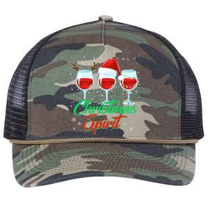 Funny Christmas Spirit Wine Lover Retro Rope Trucker Hat Cap