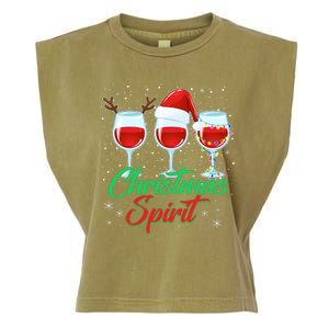 Funny Christmas Spirit Wine Lover Garment-Dyed Women's Muscle Tee