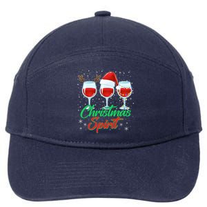 Funny Christmas Spirit Wine Lover 7-Panel Snapback Hat