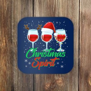 Funny Christmas Spirit Wine Lover Coaster