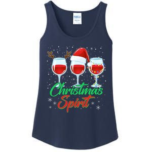 Funny Christmas Spirit Wine Lover Ladies Essential Tank