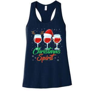 Funny Christmas Spirit Wine Lover Women's Racerback Tank