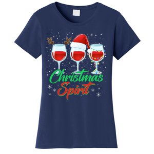 Funny Christmas Spirit Wine Lover Women's T-Shirt