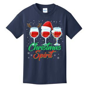 Funny Christmas Spirit Wine Lover Kids T-Shirt