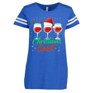 Funny Christmas Spirit Wine Lover Enza Ladies Jersey Football T-Shirt