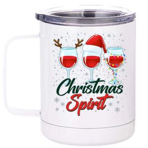 Funny Christmas Spirit Wine Lover 12 oz Stainless Steel Tumbler Cup