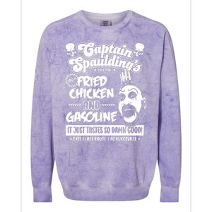 Funny Captain Spaulding's Fried Chicken And Gasoline Colorblast Crewneck Sweatshirt