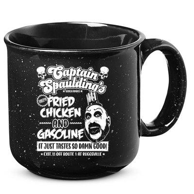 Funny Captain Spaulding's Fried Chicken And Gasoline 15oz Campfire Ceramic Mug