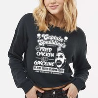 Funny Captain Spaulding's Fried Chicken And Gasoline Cropped Pullover Crew