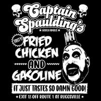 Funny Captain Spaulding's Fried Chicken And Gasoline Cropped Pullover Crew