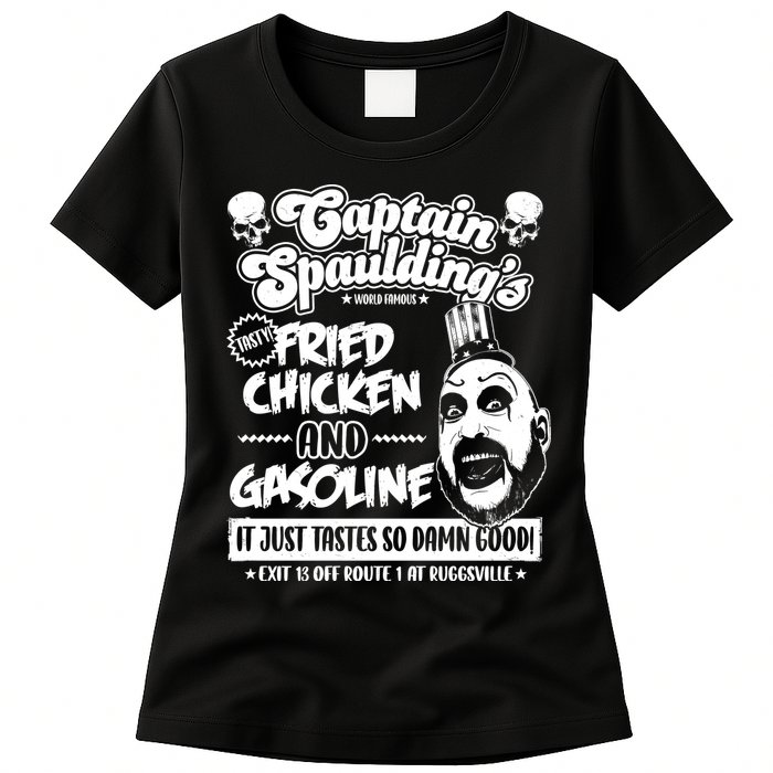 Funny Captain Spaulding's Fried Chicken And Gasoline Womens T-Shirt